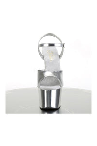 Pleaser ADORE-709 Platform Sandals in Silver Faux Leather