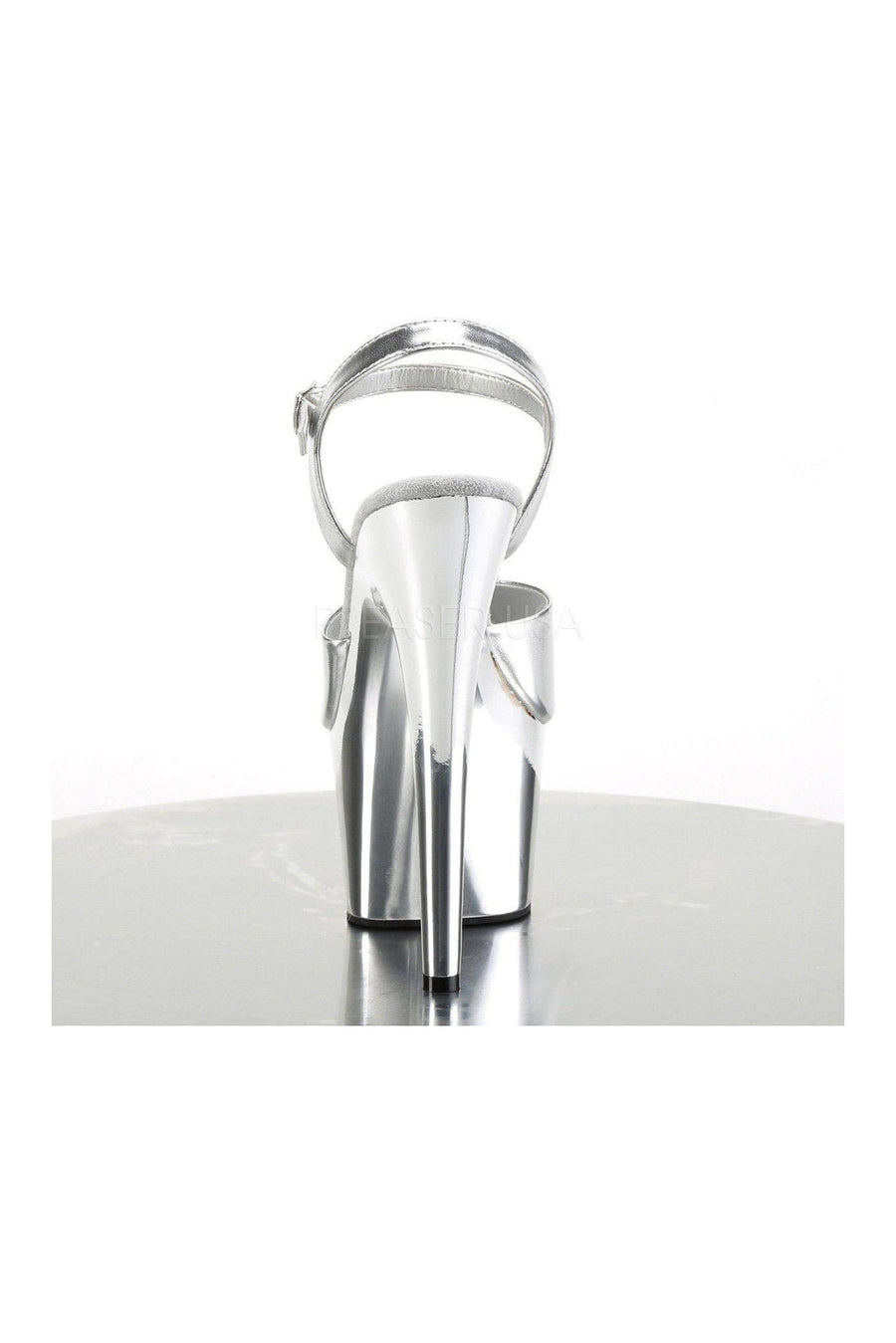 Pleaser ADORE-709 Platform Sandals in Silver Faux Leather
