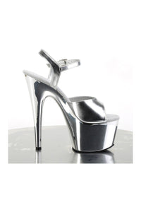 Pleaser ADORE-709 Platform Sandals in Silver Faux Leather