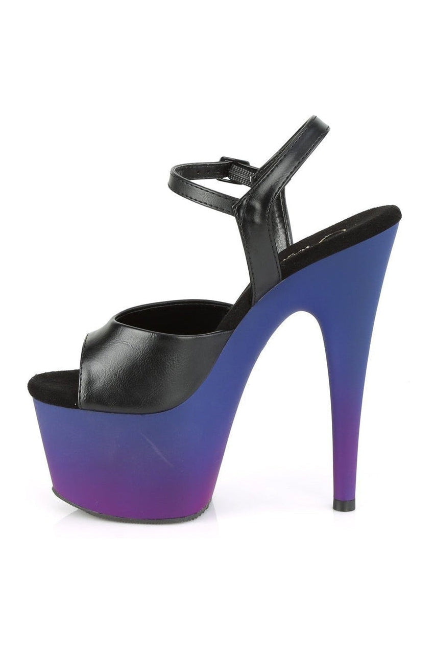 Pleaser ADORE-709BP Exotic Sandal in Black Faux Leather