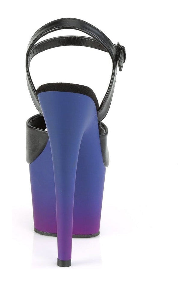 Pleaser ADORE-709BP Exotic Sandal in Black Faux Leather