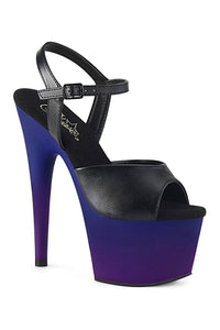 Pleaser ADORE-709BP Exotic Sandal in Black Faux Leather from SexyShoes.com