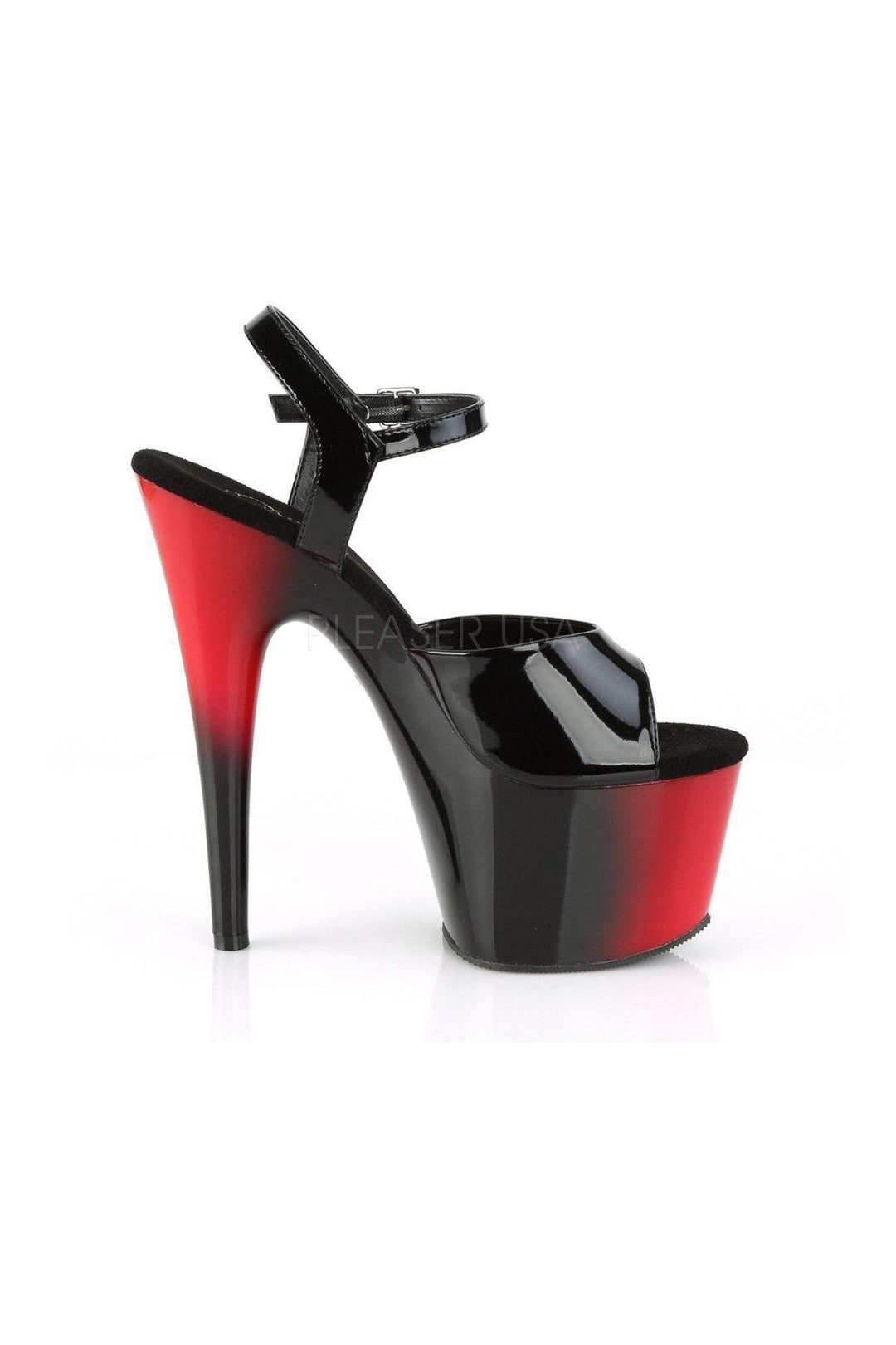 ADORE-709BR Platform Sandal | Black Patent-Pleaser-SEXYSHOES.COM