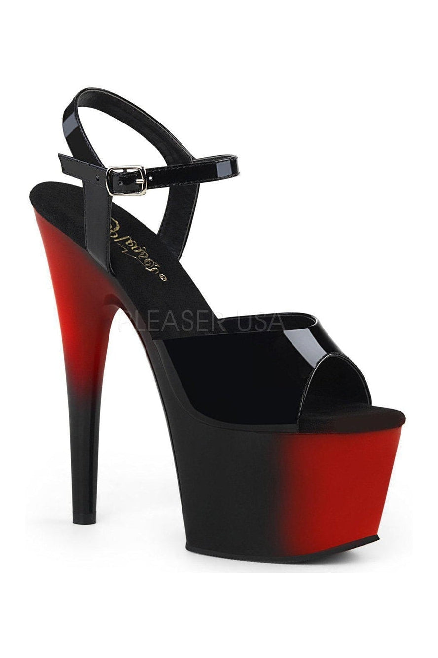 ADORE-709BR Platform Sandal | Black Patent-Pleaser-SEXYSHOES.COM