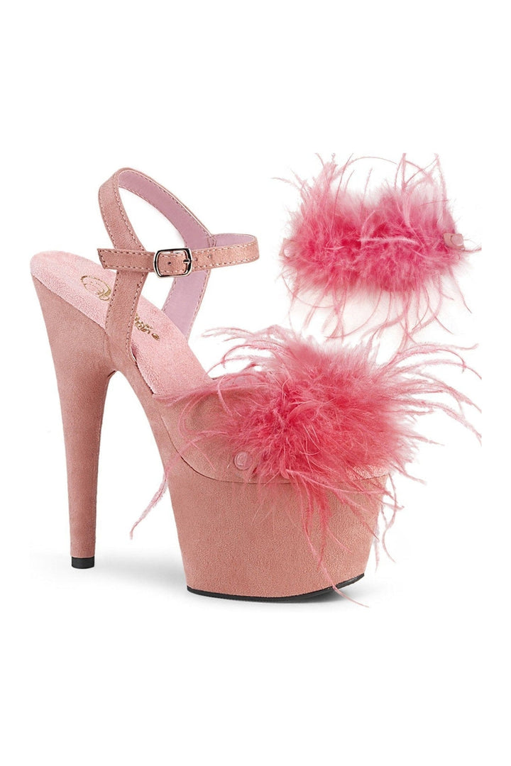 ADORE-709F Stripper Sandal | Pink Faux Suede-Sandals-Pleaser-Pink-8-Faux Suede-SEXYSHOES.COM