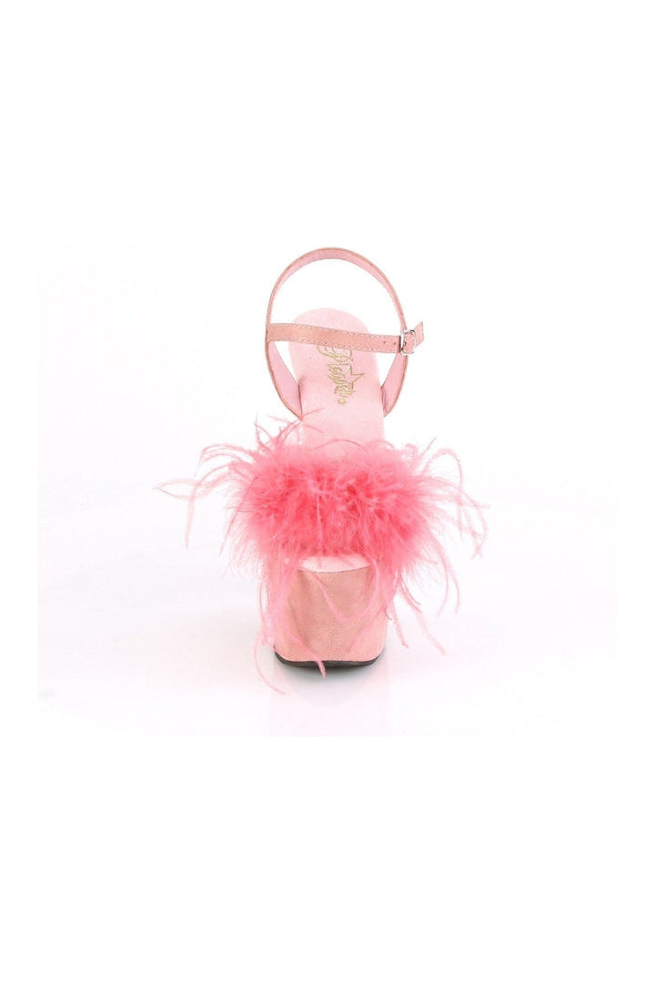 ADORE-709F Stripper Sandal | Pink Faux Suede-Sandals-Pleaser-SEXYSHOES.COM