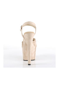 Pleaser ADORE-709FS Platform Sandal in Tan Faux Leather