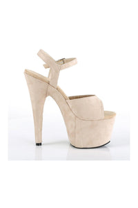 Pleaser ADORE-709FS Platform Sandal in Tan Faux Leather