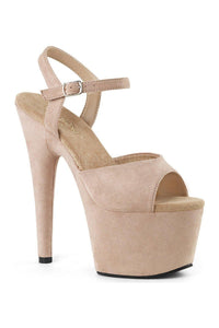 Pleaser ADORE-709FS Platform Sandal in Tan Faux Leather from SexyShoes.com