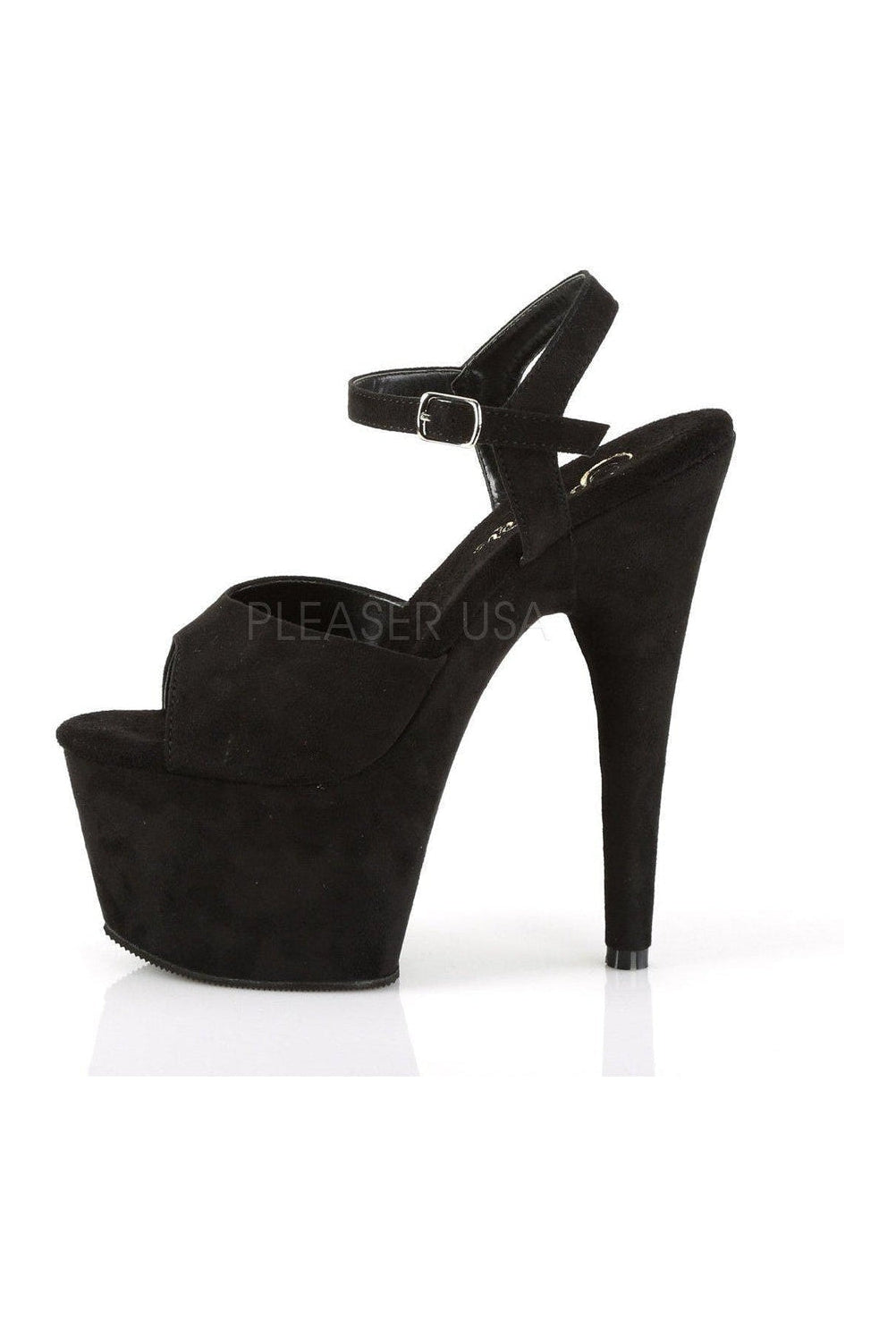 Pleaser ADORE-709FS Platform Sandal in Black Faux Leather