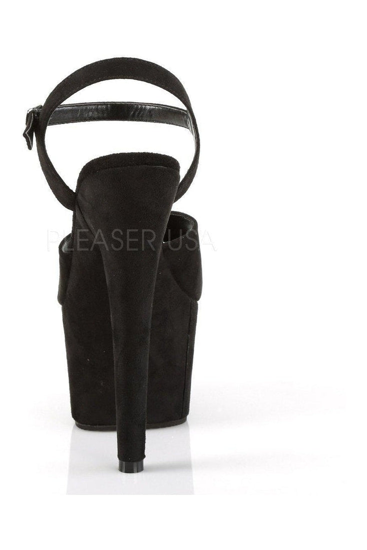 Pleaser ADORE-709FS Platform Sandal in Black Faux Leather