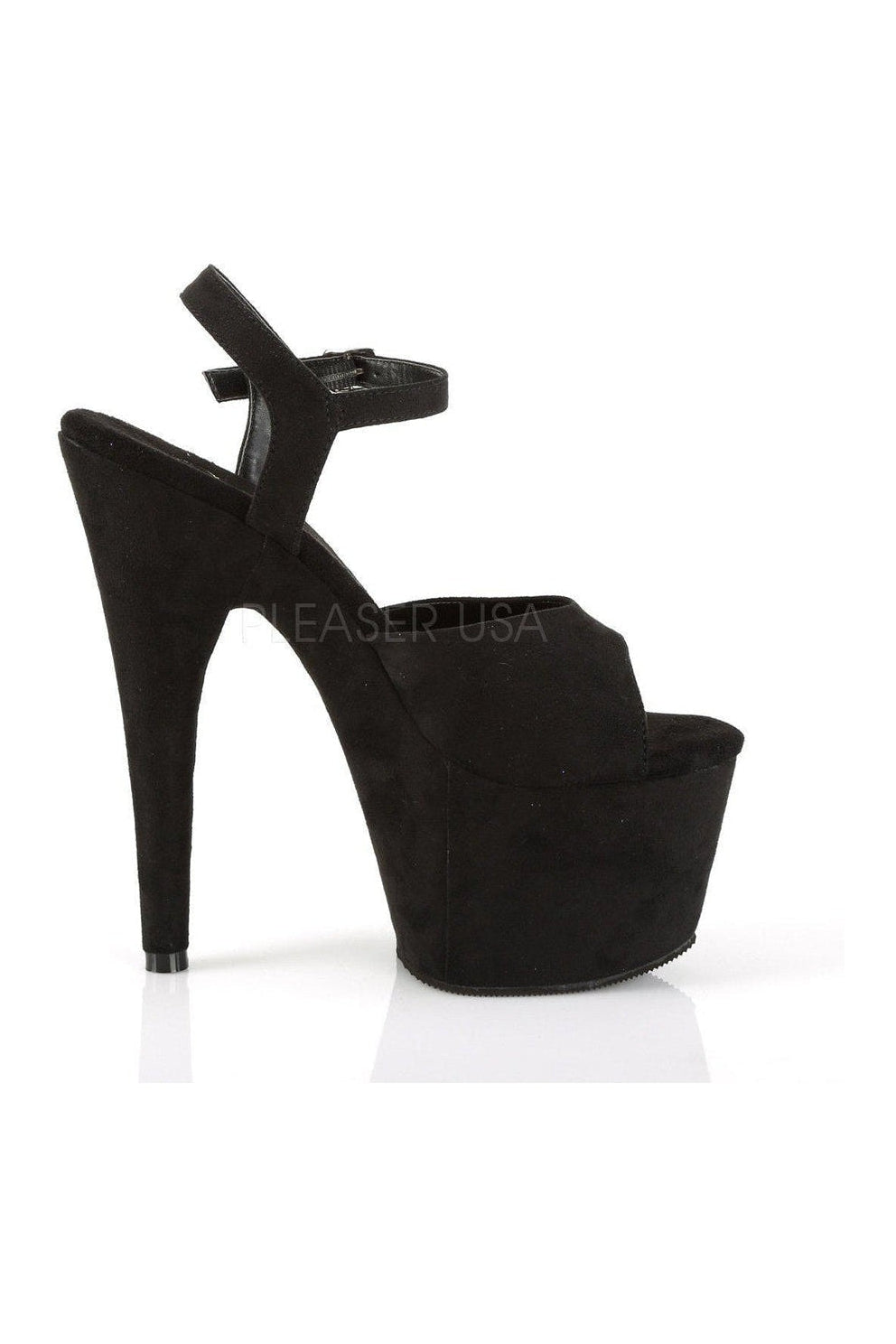 Pleaser ADORE-709FS Platform Sandal in Black Faux Leather