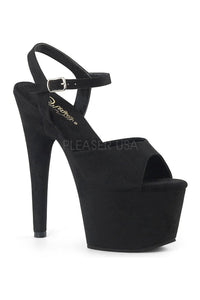 Pleaser ADORE-709FS Platform Sandal in Black Faux Leather from SexyShoes.com