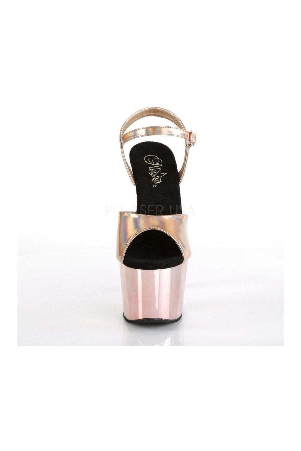 ADORE-709HGCH Platform Sandal | Gold Patent-Pleaser-SEXYSHOES.COM
