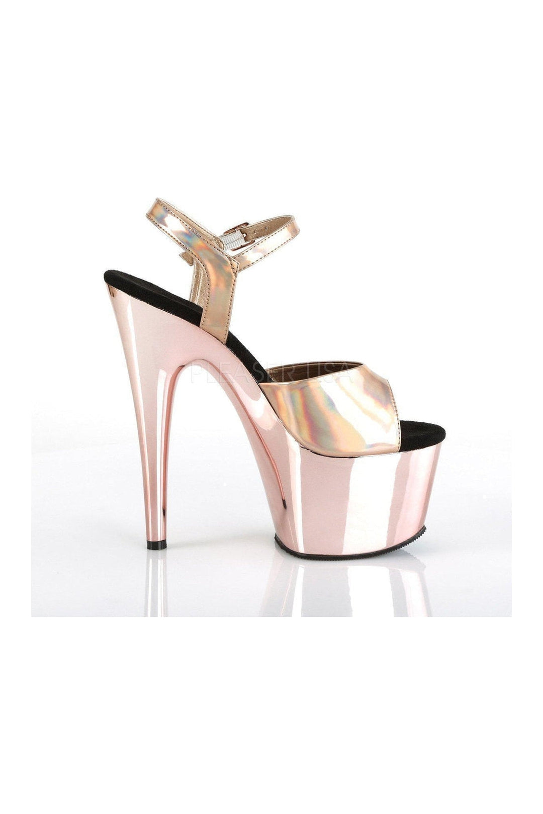 Pleaser ADORE-709HGCH Platform Sandal in Rose Gold Patent