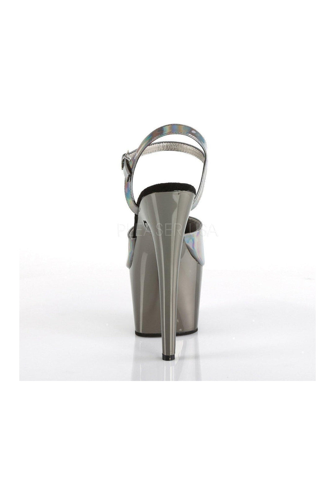 ADORE-709HGCH Platform Sandal | Grey Patent-Pleaser-SEXYSHOES.COM