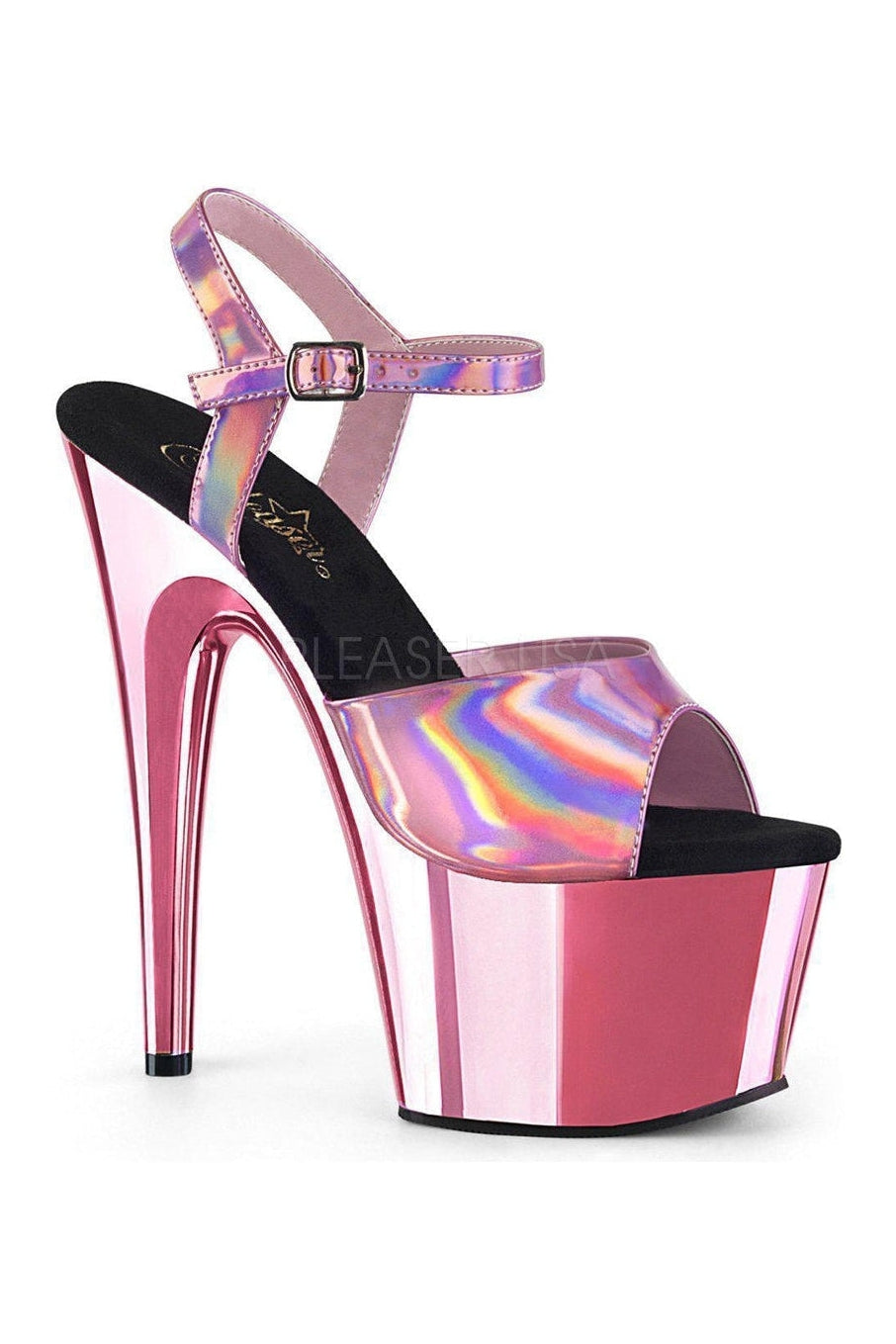 ADORE-709HGCH Platform Sandal | Pink Patent-Pleaser-SEXYSHOES.COM
