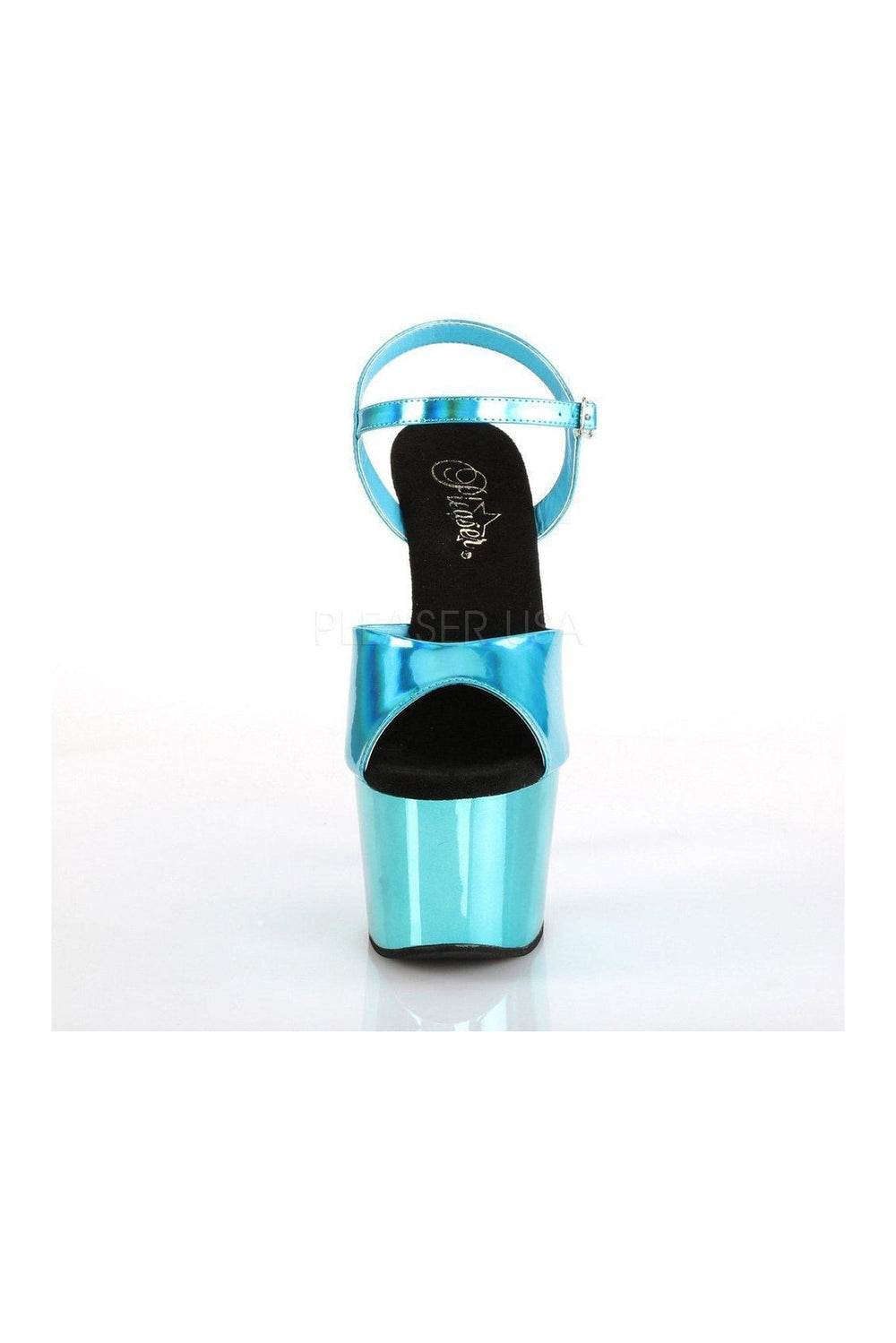 Pleaser ADORE-709HGCH Platform Sandal in Turquoise Patent