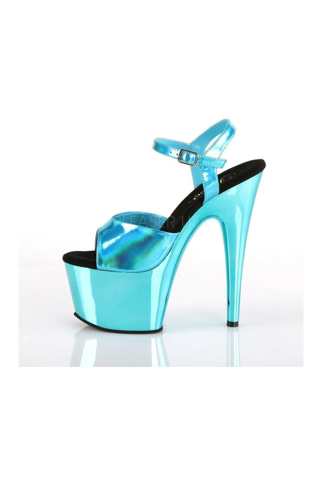 ADORE-709HGCH Platform Sandal | Turquoise Patent-Pleaser-SEXYSHOES.COM