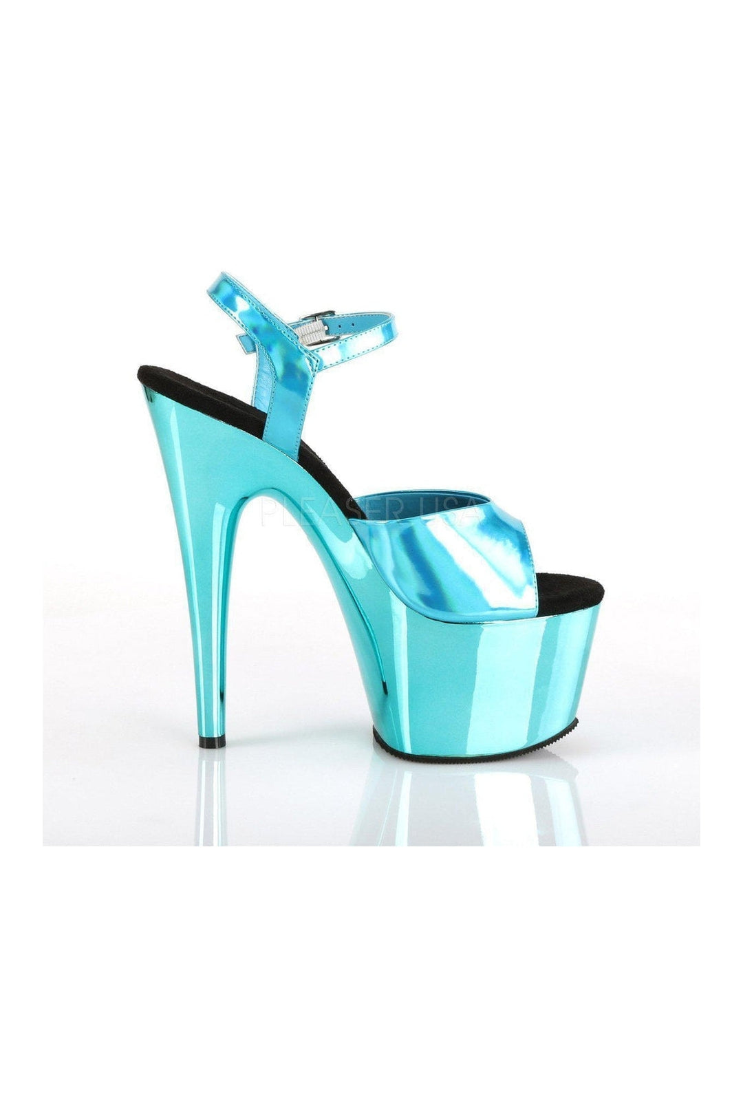 Pleaser ADORE-709HGCH Platform Sandal in Turquoise Patent