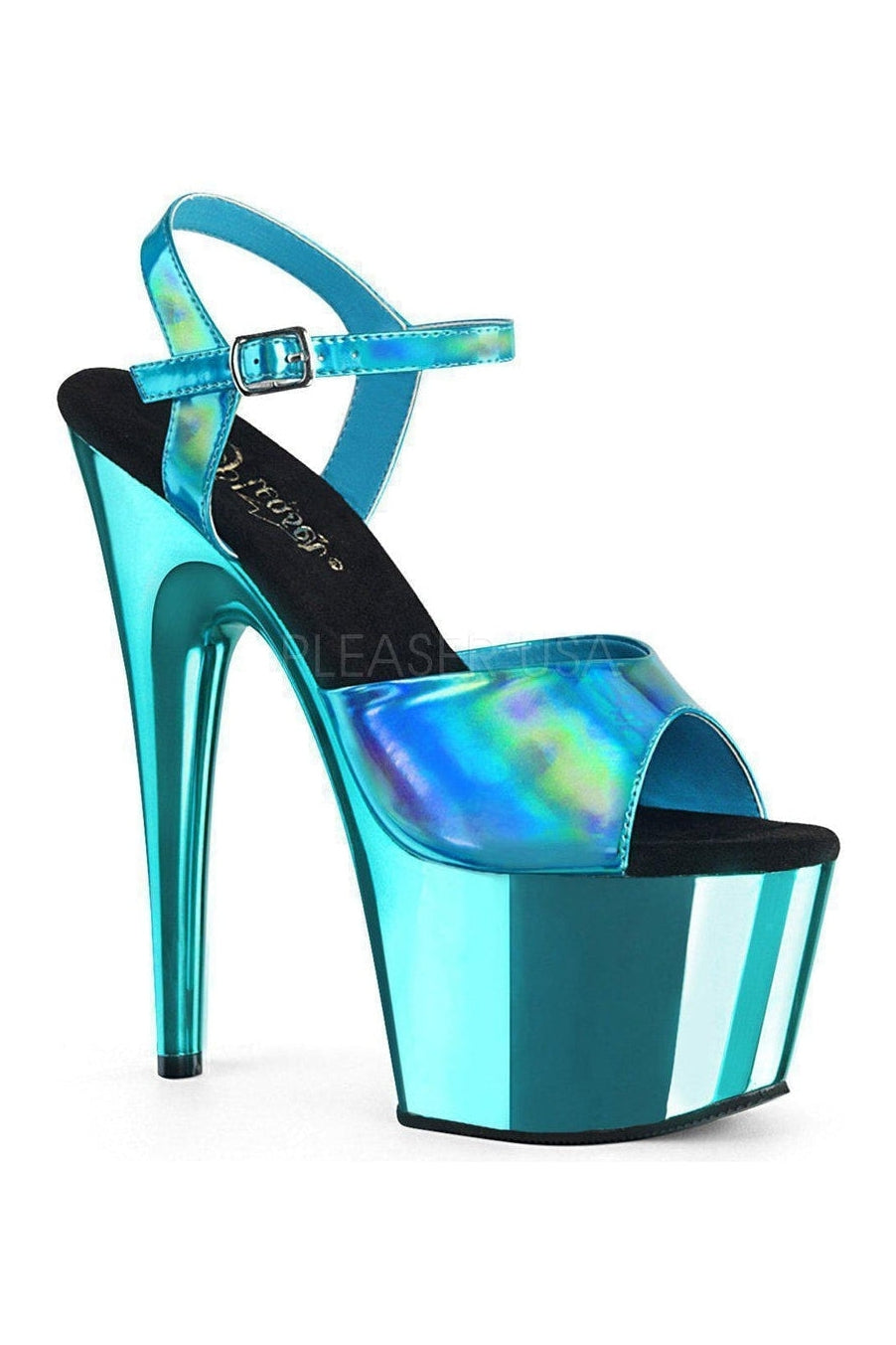 ADORE-709HGCH Platform Sandal | Turquoise Patent-Pleaser-SEXYSHOES.COM