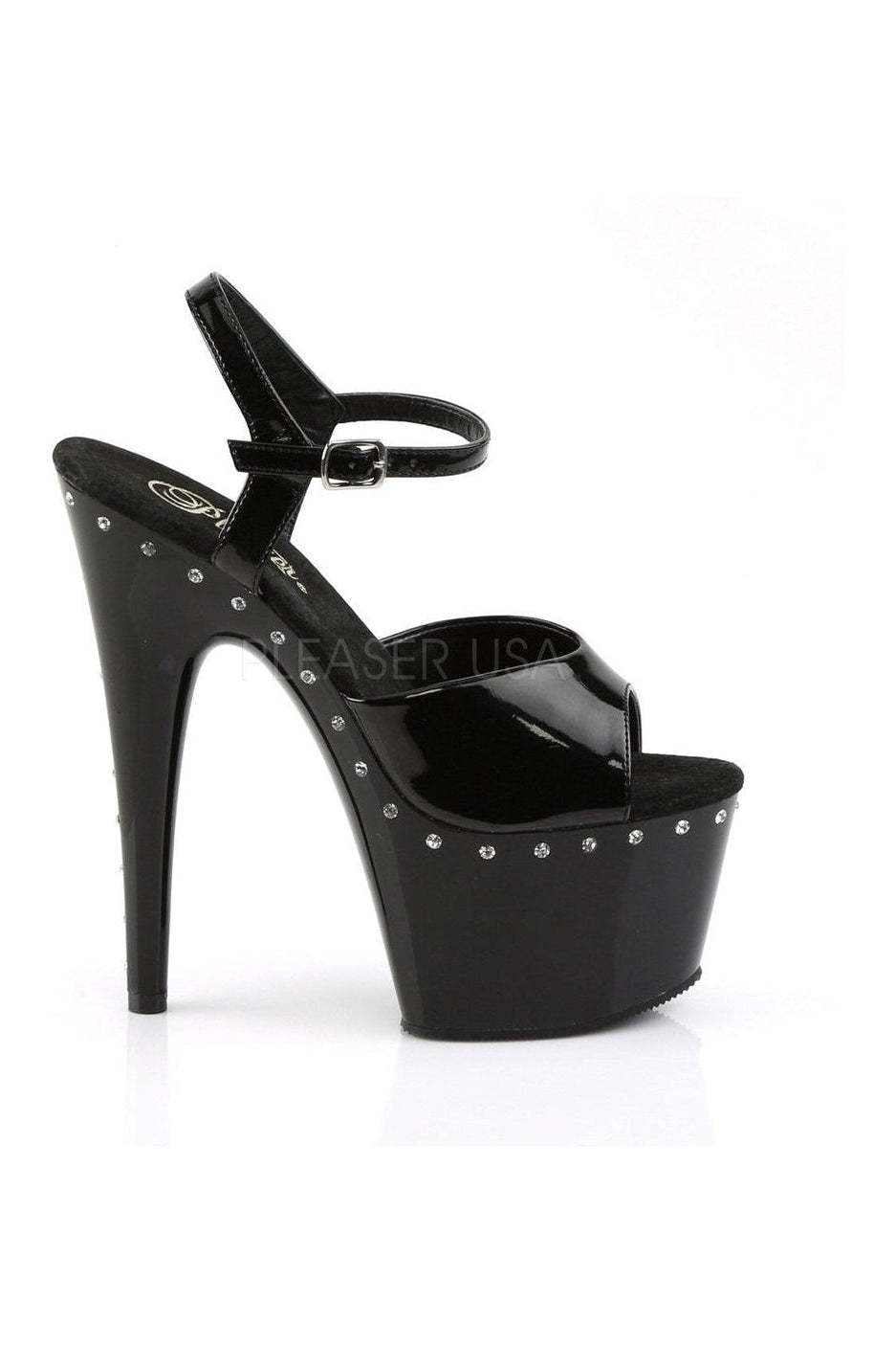 Pleaser ADORE-709LS Platform Sandal in Black Patent