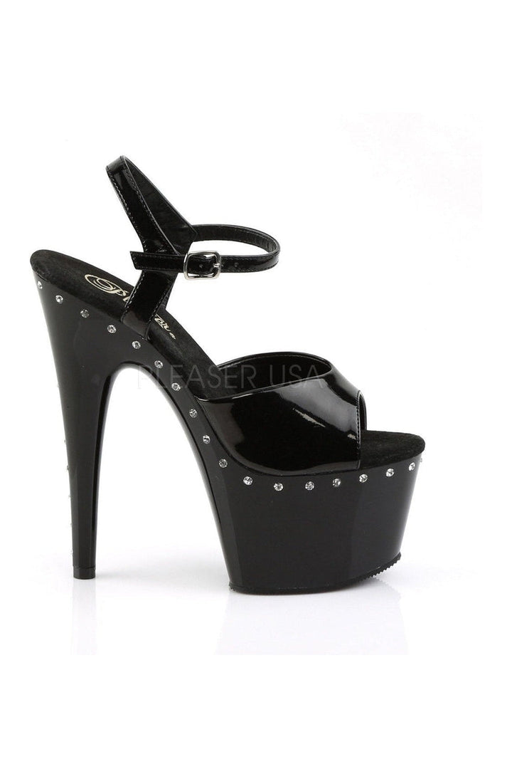 ADORE-709LS Platform Sandal | Black Patent-Pleaser-Sandals-SEXYSHOES.COM