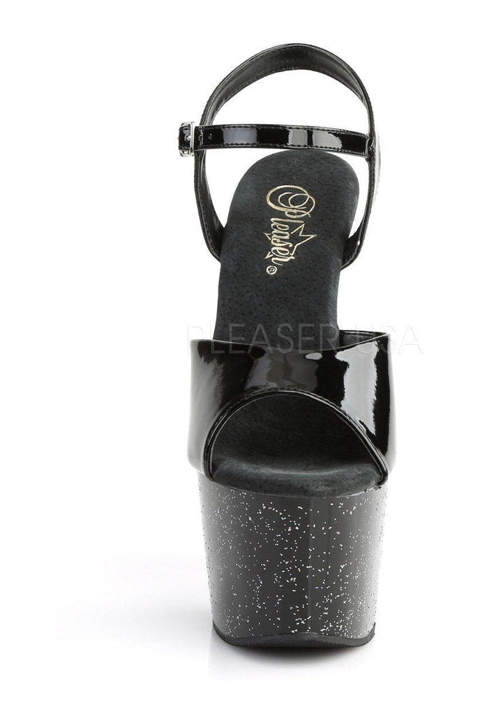ADORE-709MG Platform Sandal | Black Patent-Pleaser-Sandals-SEXYSHOES.COM