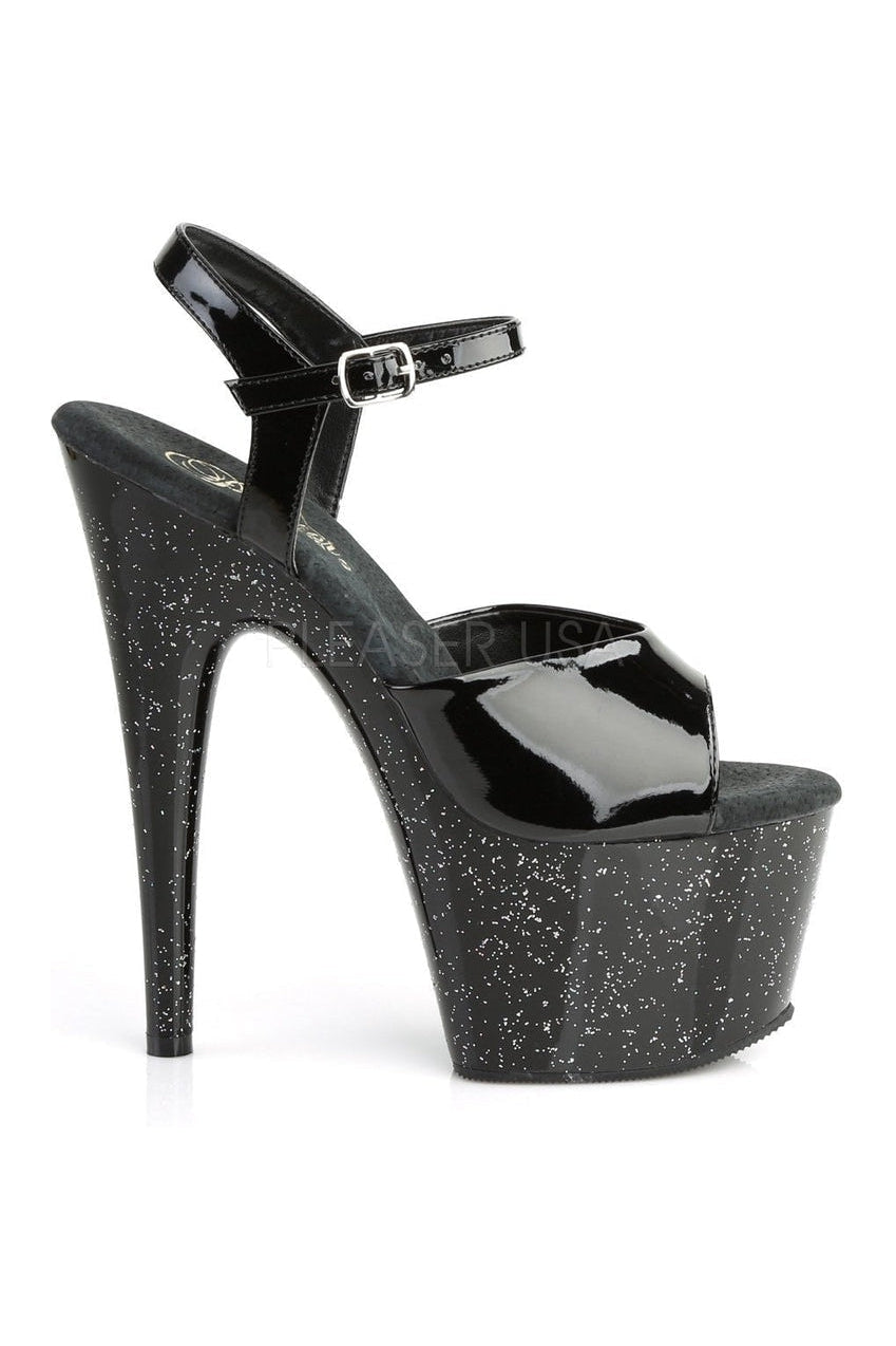 ADORE-709MG Platform Sandal | Black Patent-Pleaser-Sandals-SEXYSHOES.COM