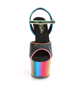 Pleaser ADORE-709RC-02 Exotic Sandal in Black Faux Leather