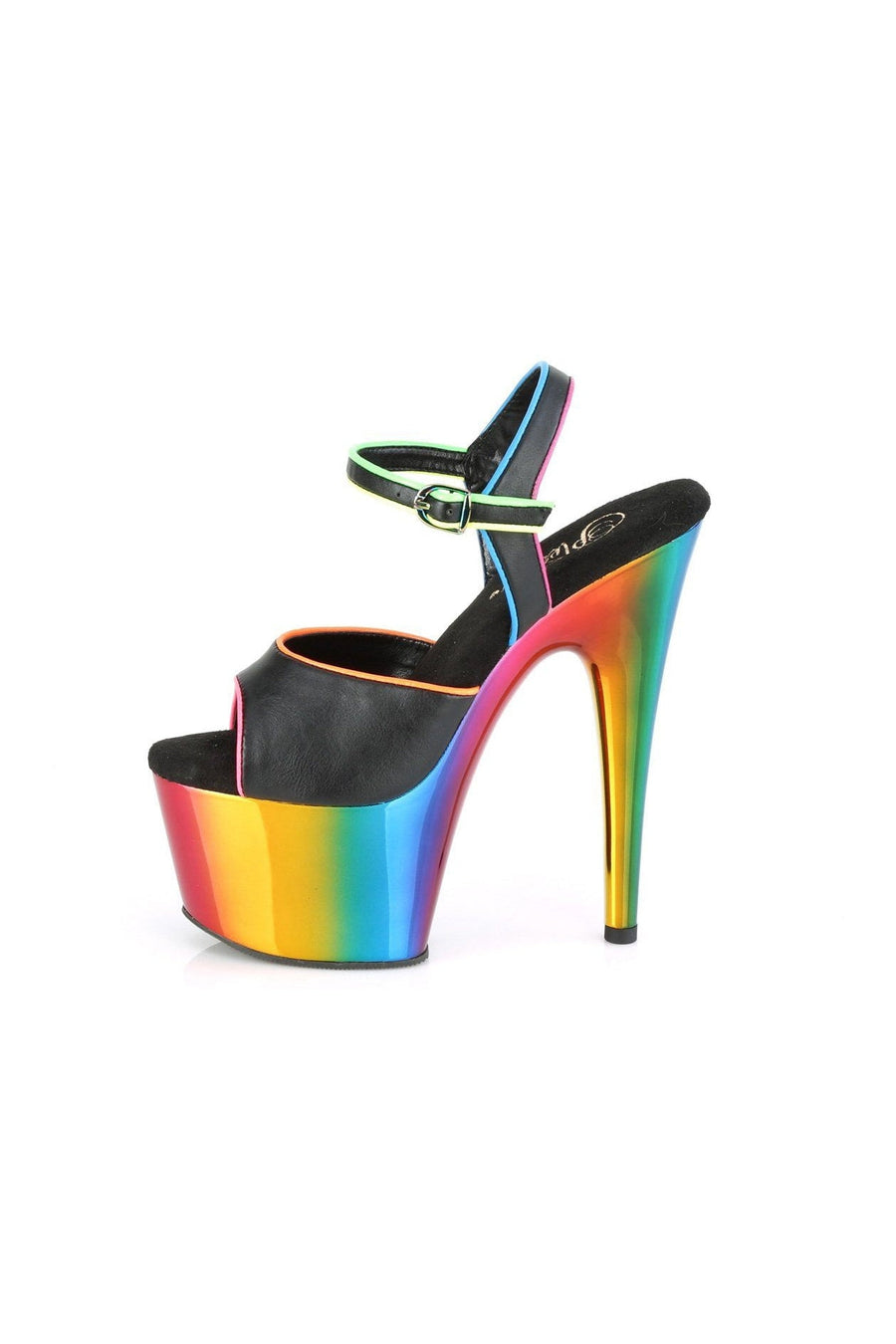 Pleaser ADORE-709RC-02 Exotic Sandal in Black Faux Leather