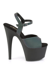 Pleaser ADORE-709REFL Exotic Platform Sandal in Black Faux Leather