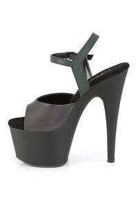 Pleaser ADORE-709REFL Exotic Platform Sandal in Black Faux Leather