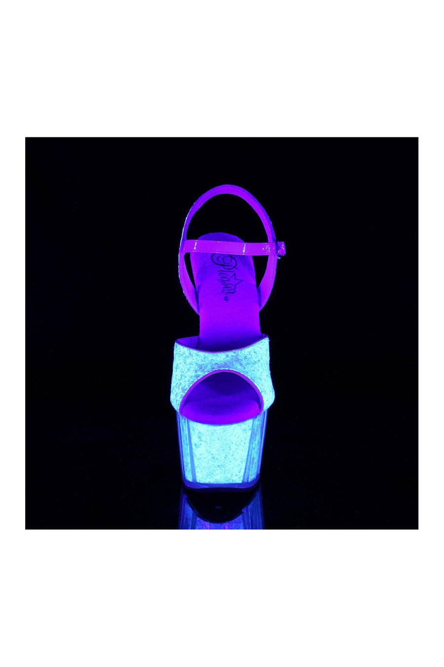 Pleaser ADORE-710UVG Exotic Sandal in Neon Glitter