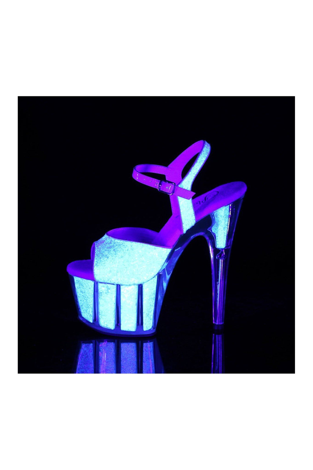 Pleaser ADORE-710UVG Exotic Sandal in Neon Glitter