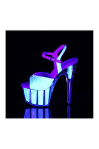 Pleaser ADORE-710UVG Exotic Sandal in Neon Glitter
