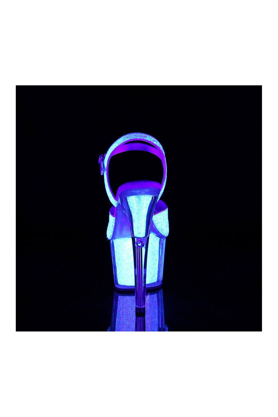 Pleaser ADORE-710UVG Exotic Sandal in Neon Glitter