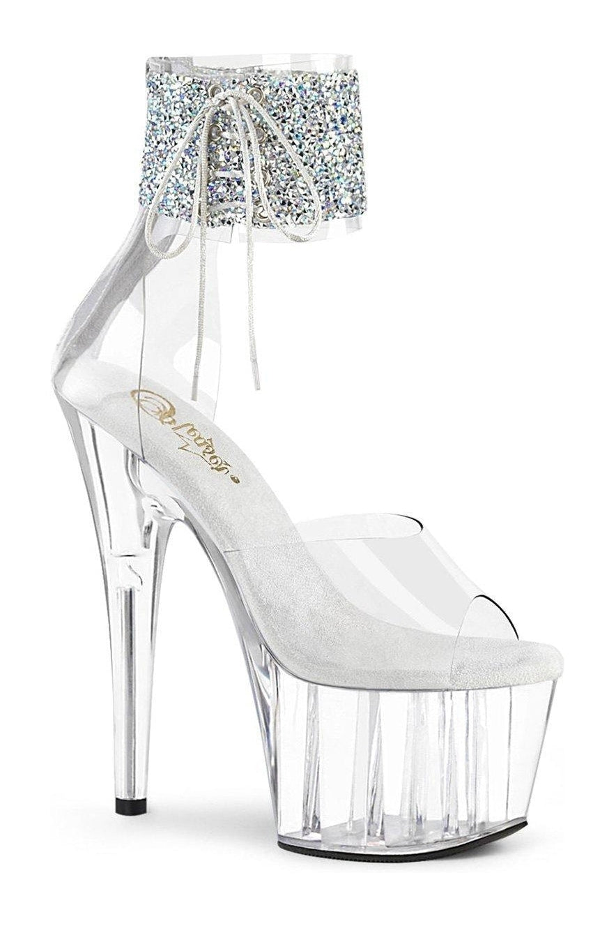 Pleaser ADORE-724RS-02 Exotic Sandal in Clear Vinyl from SexyShoes.com