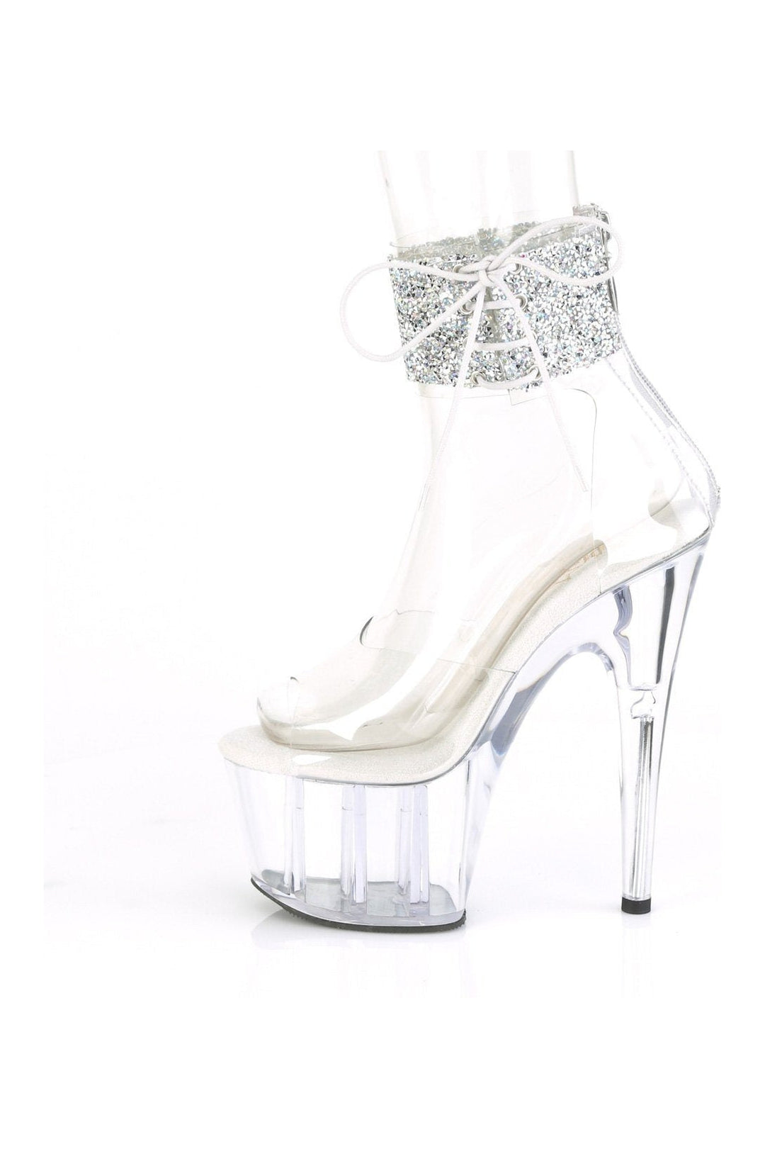 Pleaser ADORE-724RS-02 Exotic Sandal in Clear Vinyl