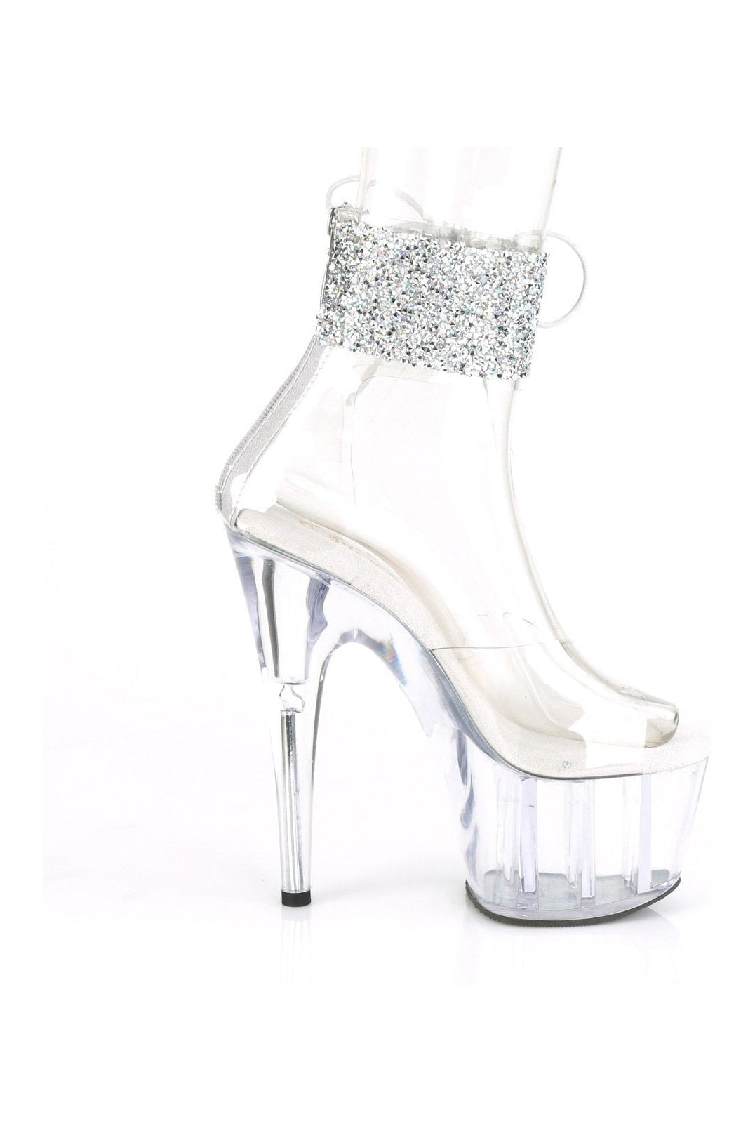 Pleaser ADORE-724RS-02 Exotic Sandal in Clear Vinyl
