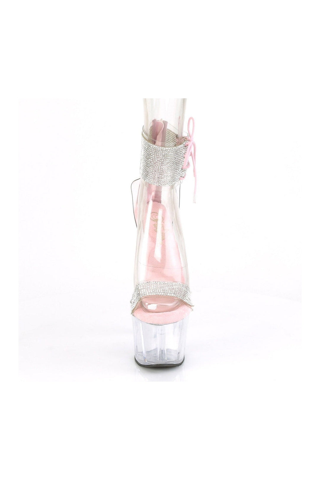 Pleaser ADORE-727RS Exotic Sandal in Pink Vinyl