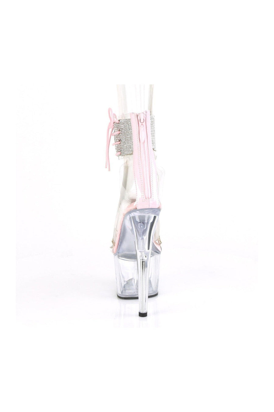 Pleaser ADORE-727RS Exotic Sandal in Pink Vinyl