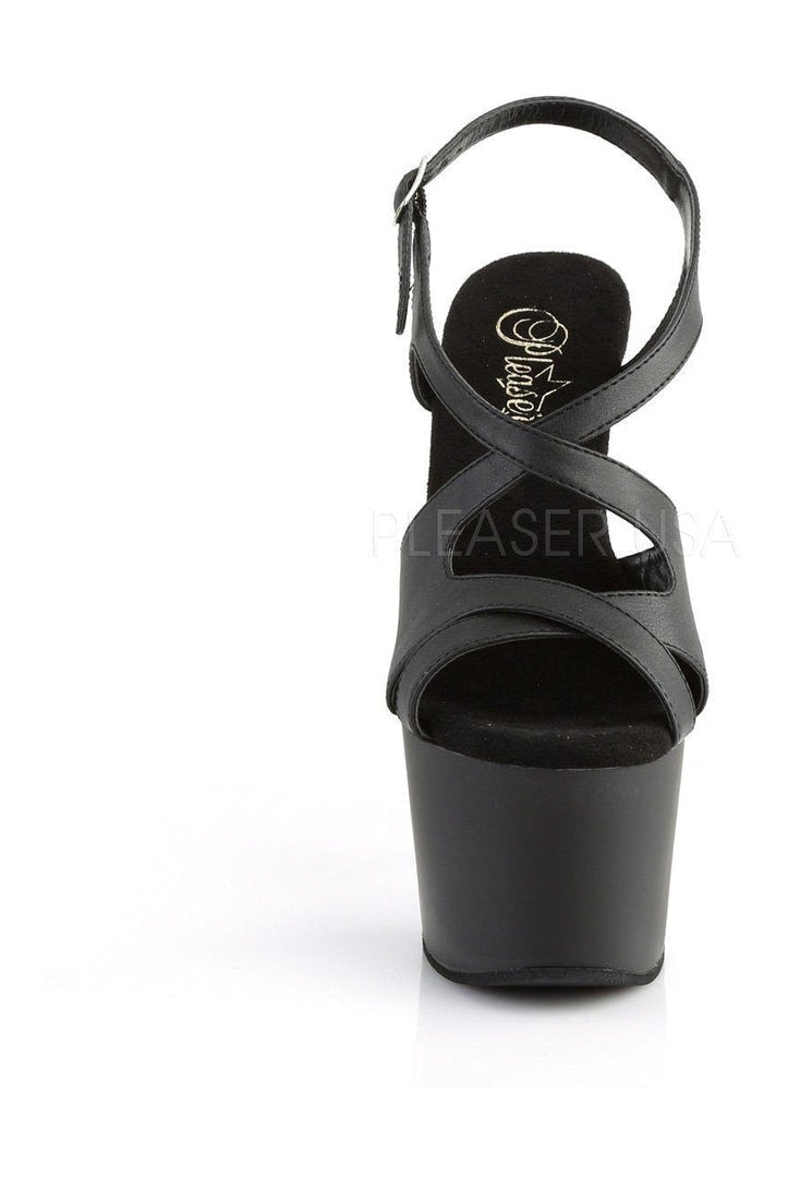 ADORE-730 Platform Sandal | Black Faux Leather-Pleaser-Sandals-SEXYSHOES.COM