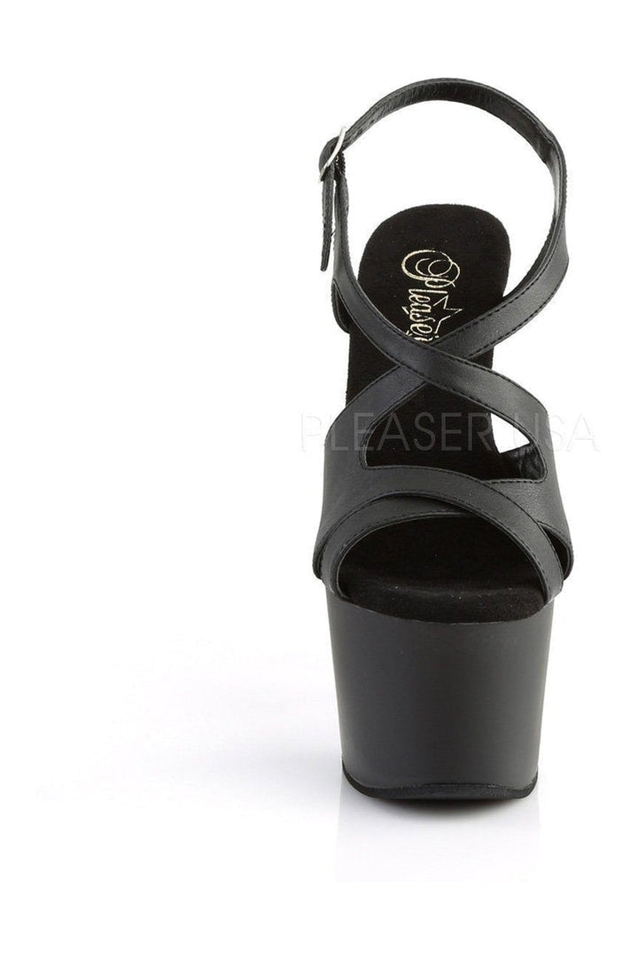 ADORE-730 Platform Sandal  | Black Faux Leather