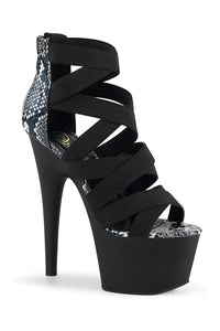Pleaser ADORE-748SP Exotic Sandal in Black Faux Leather from SexyShoes.com