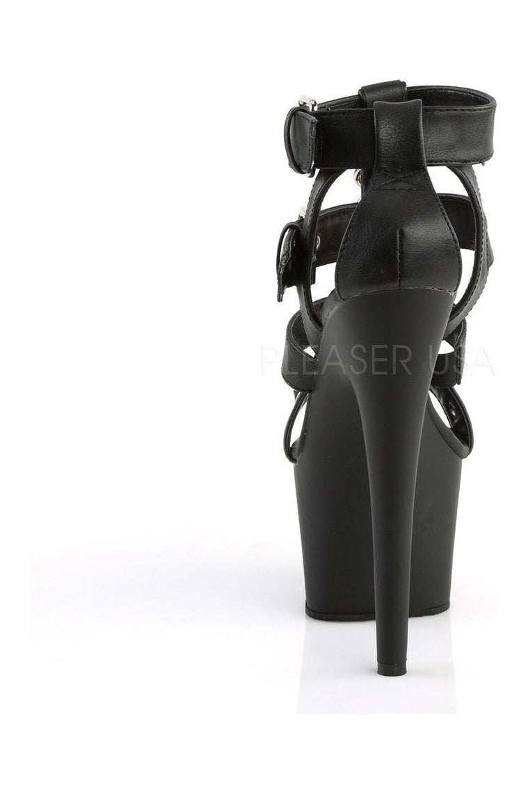 Pleaser ADORE-758 Platform Sandal in Black Faux Leather