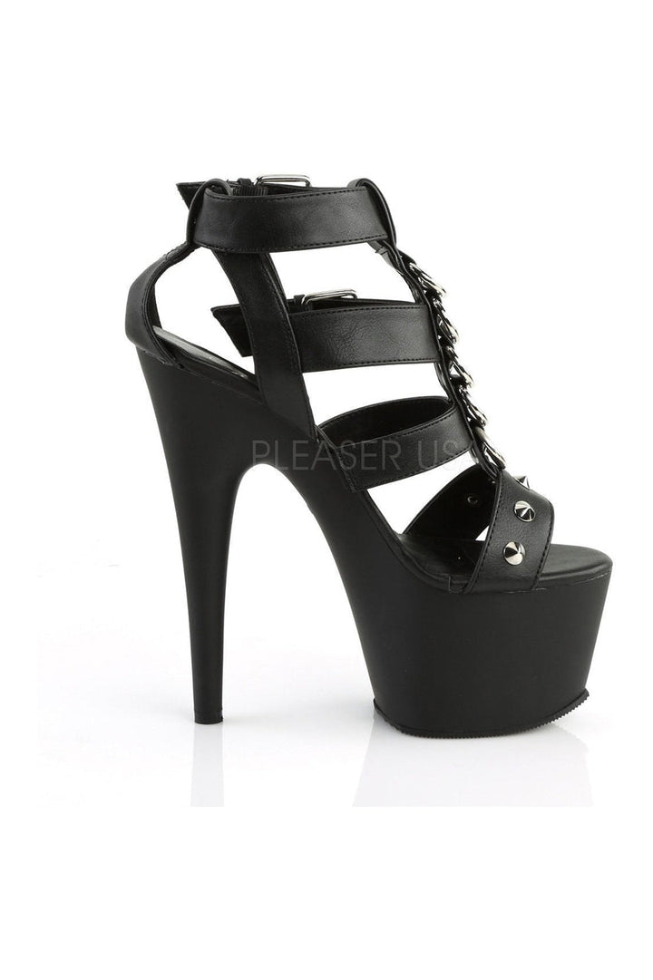 ADORE-758 Platform Sandal | Black Faux Leather-Pleaser-Sandals-SEXYSHOES.COM