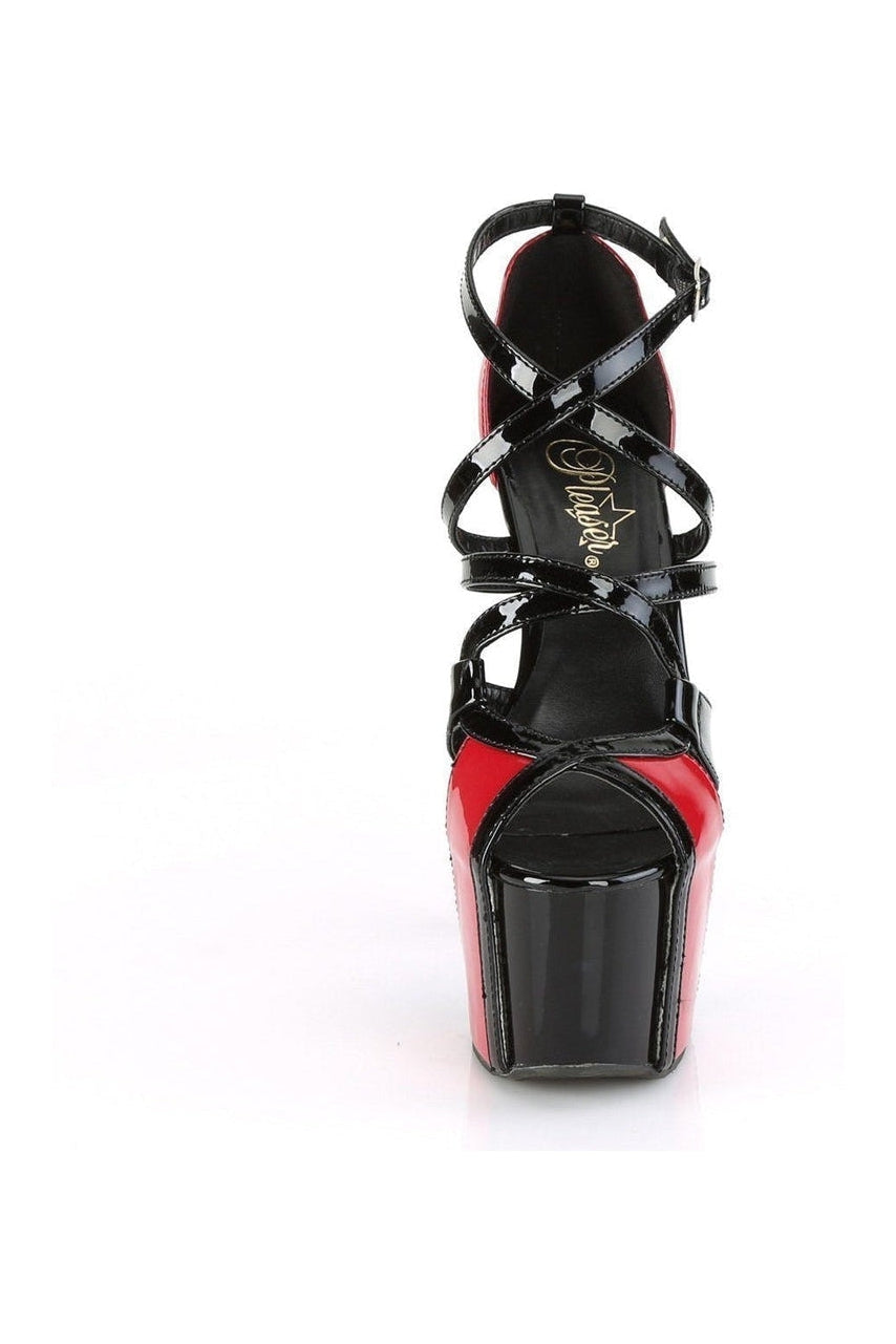 ADORE-764 Stripper Sandal | Black Patent-Pleaser