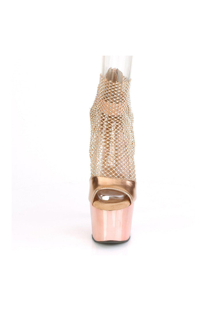 ADORE-765RM Exotic Sandal | Rose Gold Faux Leather
