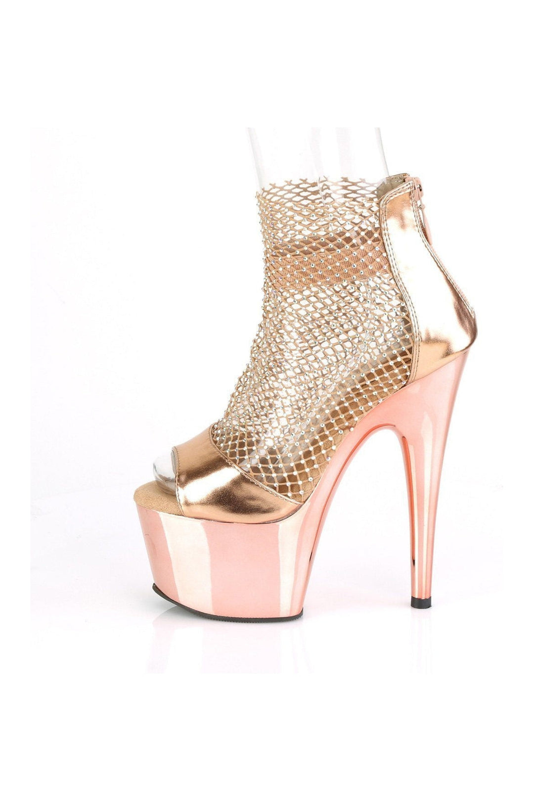 ADORE-765RM Exotic Sandal | Rose Gold Faux Leather-Sandals-Pleaser-SEXYSHOES.COM
